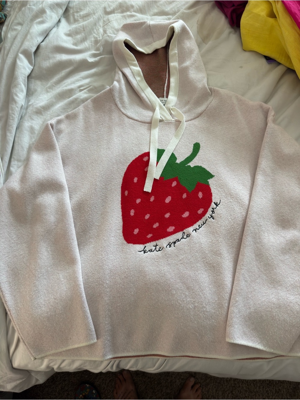 kate spade Light Pink and Cream Hoodie Sweater
